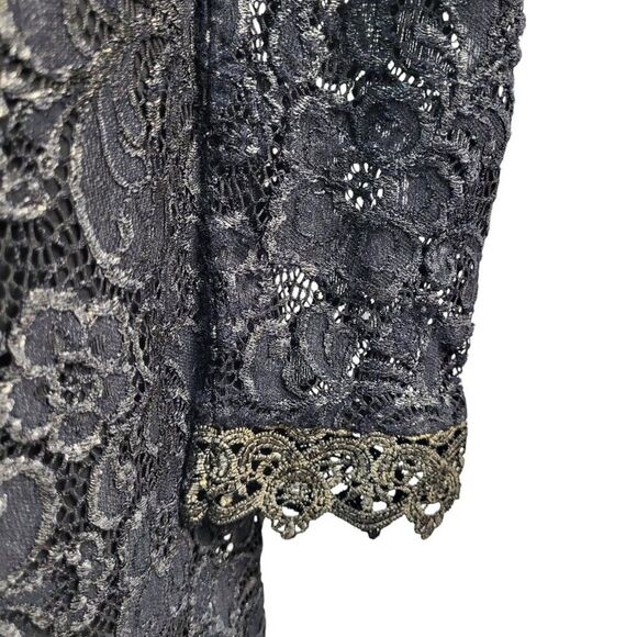 Rachel Zoe Size 6 RTR Designer Black Lace Dress Long Sleeve High Neck Hidden Zip - Picture 13 of 16